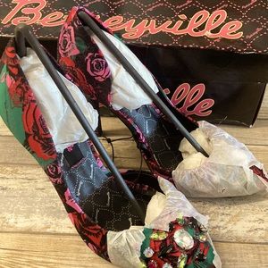 betsy johnson betseyville flower gem heels
